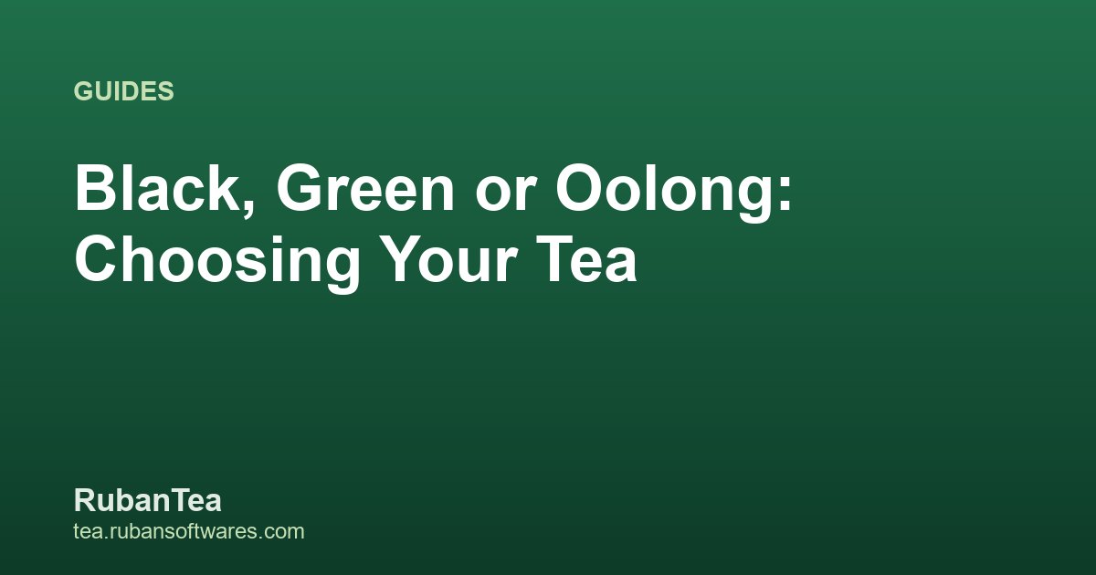 Black, Green or Oolong: Choosing Your Tea